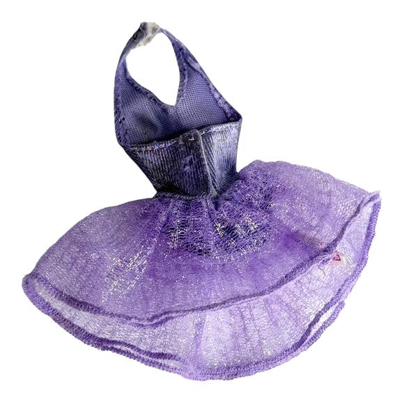 Barbie Doll Dress Ice Skating Ballet Purple Halter Tulle Dance Genuine Tag Vtg - Picture 2 of 4